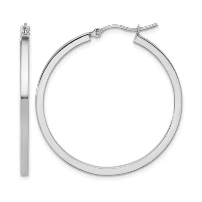 Diamond2deal 14k Gold 2mm Square Shape Tube Hoop Earrings In Metallic