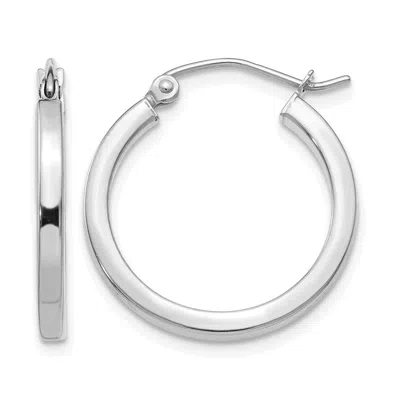 Diamond2deal 14k Gold 2mm Square Shape Tube Hoop Earrings In Metallic