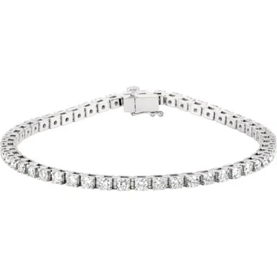 Diamond2deal 14k Gold 3 1/2 Ctw Lab-grown Diamond Line Bracelet 7.25" In White