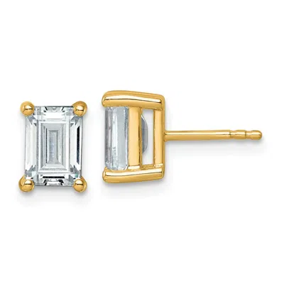 Diamond2deal 14k Gold 3 Ct Emerald Lab Grown Diamond Stud Earrings Vs Clarity, G-h Color In White