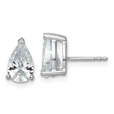 Diamond2deal 14k Gold 3 Ct Pear Lab Grown Diamond Stud Earrings Vs Clarity, G-h Color In Yellow
