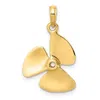 Diamond2deal 14k Gold 3-d Polished Three Blade Propeller Charm In Yellow