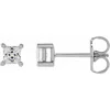 Diamond2deal 14k Gold 3 Mm Square 1/3ct Lab-grown Diamond Earrings Clarity Si, Color G-h In White