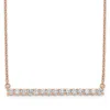 Diamond2deal 14k Gold 3/4 Ct Lab Grown Diamond Bar Necklace Clarity Vs, Color G-h In Pink