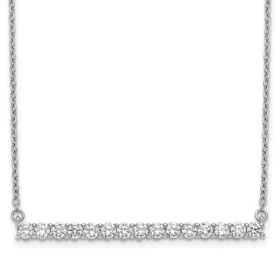 Diamond2deal 14k Gold 3/4 Ct Lab Grown Diamond Bar Necklace Clarity Vs, Color G-h In White