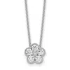 Diamond2deal 14k Gold 3/4 Ct Lab Grown Diamond Floral Necklace 18" Clarity Vs, Color D-e In White