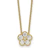 Diamond2deal 14k Gold 3/4 Ct Lab Grown Diamond Floral Necklace 18" Clarity Vs, Color D-e In Yellow