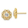 Diamond2deal 14k Gold 3/4 Ct Lab Grown Diamond Floral Stud Earrings Vs Clarity, D-e Color In White
