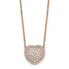 Diamond2deal 14k Gold 3/4 Ct Lab Grown Diamond Heart Pendant Necklace 18" In Pink