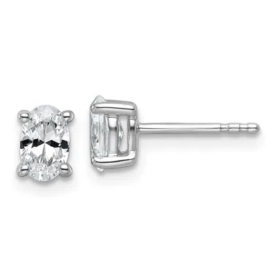Diamond2deal 14k Gold 3/4 Ct Oval Lab Grown Diamond Stud Earrings Vs Clarity, D-e Color In White
