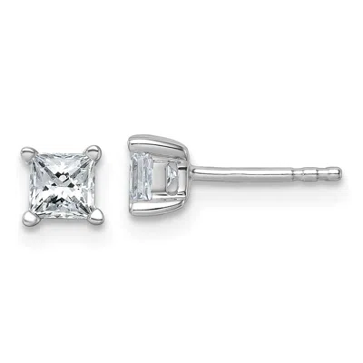 Diamond2deal 14k Gold 3/4 Ct Princess Lab Grown Diamond Stud Earrings Vs Clarity, D-e Color In Yellow