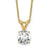 Diamond2deal 14k Gold 3/4 Ct Round Lab Grown Diamond Solitaire Pendant Necklace 18" Clarity Vs, Color G-h In Yellow