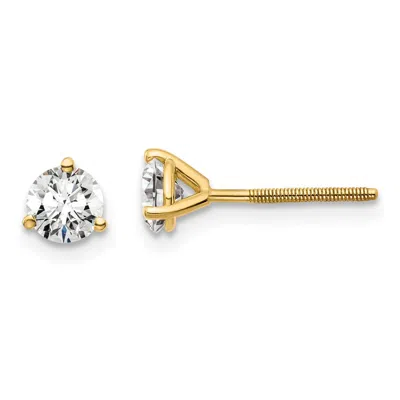 Diamond2deal 14k Gold 3/4 Ct Round Lab Grown Diamond Stud Earrings Screw Back Vs Clarity, D-e Color In White