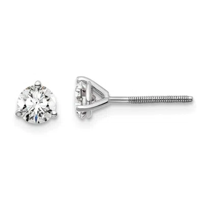 Diamond2deal 14k Gold 3/4 Ct Round Lab Grown Diamond Stud Earrings Screw Back Vs Clarity, D-e Color In Yellow