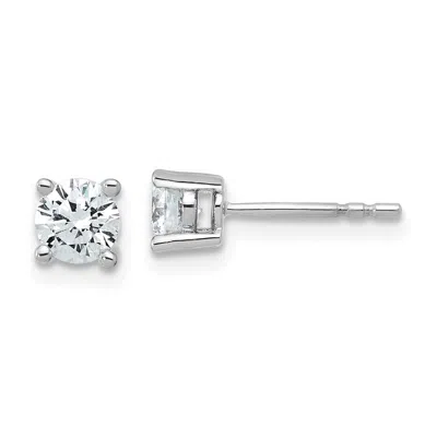 Diamond2deal 14k Gold 3/4 Ct Round Lab Grown Diamond Stud Earrings Vs Clarity, D-e Color In Yellow