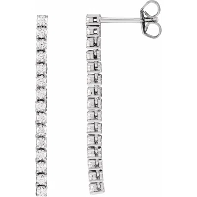 Diamond2deal 14k Gold 3/4ct Lab-grown Diamond Earrings Clarity Si, Color G-h In White