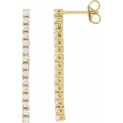 Diamond2deal 14k Gold 3/4ct Lab-grown Diamond Earrings Clarity Si, Color G-h In Yellow