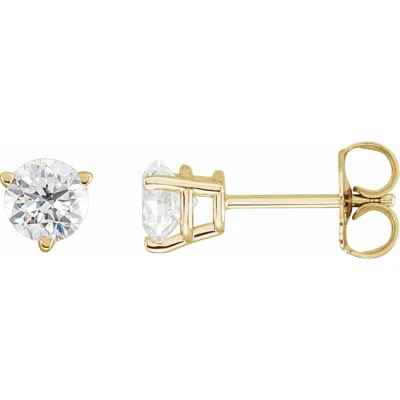 Diamond2deal 14k Gold 3/4ct Lab-grown Diamond Earrings Clarity Si, Color G-h In Yellow