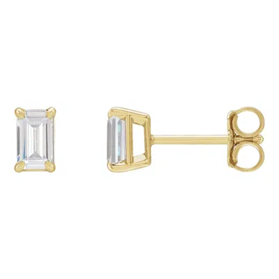 Diamond2deal 14k Gold 3/4ct Lab-grown Diamond Earrings Clarity Si, Color G-h In Yellow