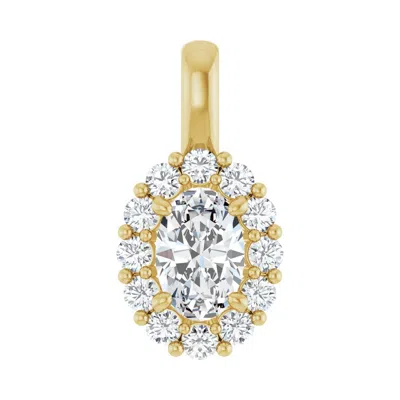 Diamond2deal 14k Gold 3/4ct Lab-grown Diamond Halo-style Pendant In Yellow