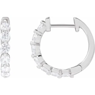 Diamond2deal 14k Gold 3/4ct Lab-grown Diamond Hoop Earrings Clarity Si, Color G-h In White