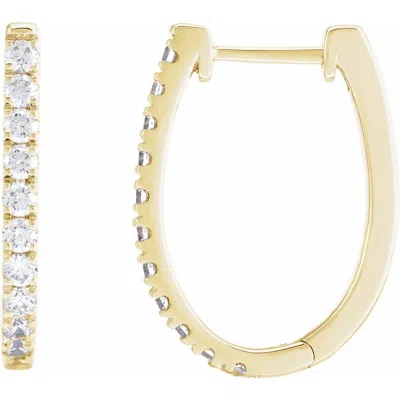 Diamond2deal 14k Gold 3/4ct Lab-grown Diamond Hoop Earrings Clarity Si, Color G-h In Yellow