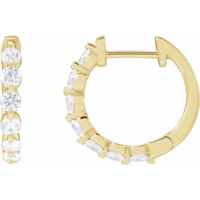 Diamond2deal 14k Gold 3/4ct Lab-grown Diamond Hoop Earrings Clarity Si, Color G-h In Yellow