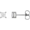 Diamond2deal 14k Gold 3.5 Mm Square 1/2ct Lab-grown Diamond Earrings Clarity Si, Color G-h In White
