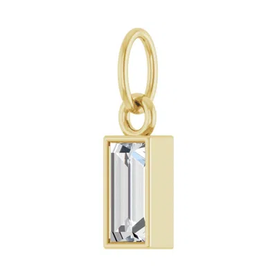 Diamond2deal 14k Gold 3/8 Ct Lab-grown Diamond Bezel-set Pendant In Yellow