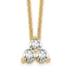 Diamond2deal 14k Gold 3/8 Ct Lab Grown Diamond Three Stone Necklace 18" Clarity Vs, Color D-e In Yellow