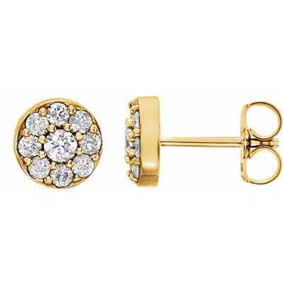 Diamond2deal 14k Gold 3/8ct Lab-grown Diamond Earrings Clarity Si, Color G-h In Yellow