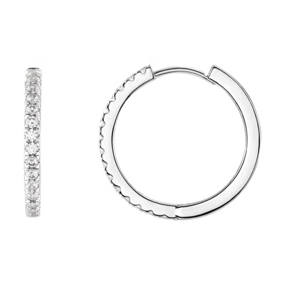 Diamond2deal 14k Gold 3/8ct Lab-grown Diamond Hoop Earrings Clarity Si, Color G-h In White
