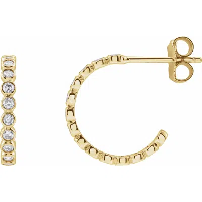 Diamond2deal 14k Gold 3/8ct Lab-grown Diamond Hoop Earrings Clarity Vs, Color F-g In Yellow