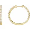 Diamond2deal 14k Gold 3ct Lab-grown Diamond Inside-outside Hinged Hoop Earrings Clarity Vs, Color F-g In Yellow