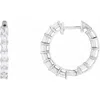 Diamond2deal 14k Gold 3ct Lab-grown Diamond Inside-outside Hoop Earrings Clarity Si, Color G-h In White