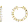 Diamond2deal 14k Gold 3ct Lab-grown Diamond Inside-outside Hoop Earrings Clarity Si, Color G-h In Yellow