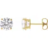 Diamond2deal 14k Gold 3ct Lab-grown Diamond Stud Earrings Clarity Vs, Color F-g In Yellow