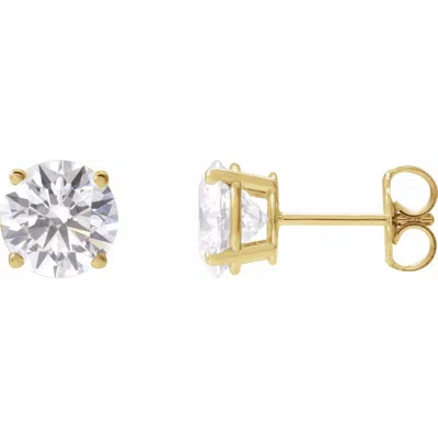 Diamond2deal 14k Gold 3ct Lab-grown Diamond Stud Earrings Clarity Vs, Color F-g In Yellow