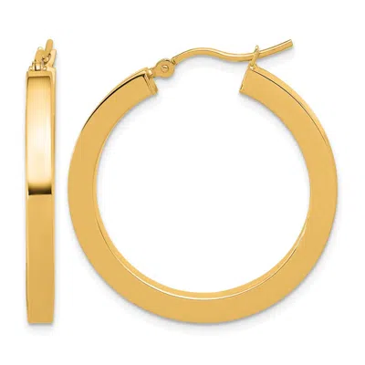 Diamond2deal 14k Gold 3mm Square Shape Tube Hoop Earrings