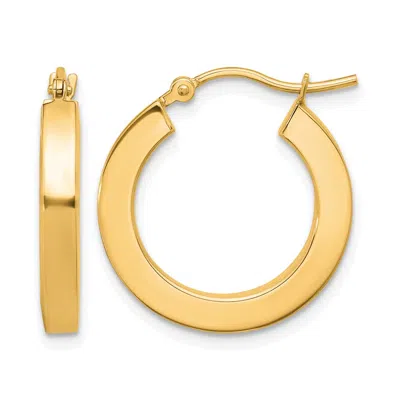 Diamond2deal 14k Gold 3mm Square Shape Tube Hoop Earrings