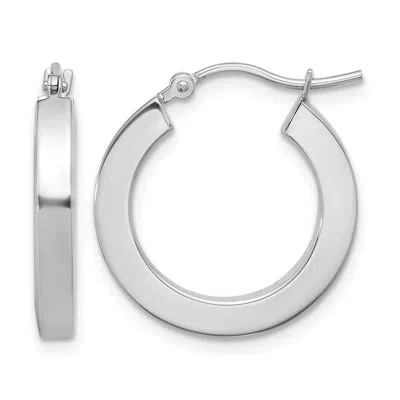 Diamond2deal 14k Gold 3mm Square Shape Tube Hoop Earrings In Metallic