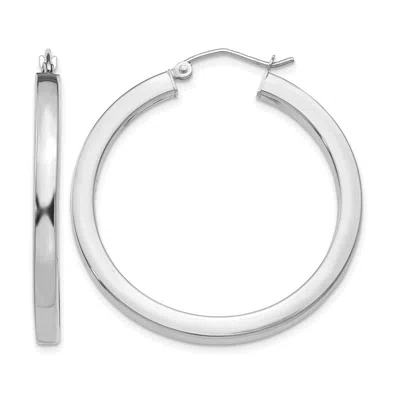 Diamond2deal 14k Gold 3mm Square Shape Tube Hoop Earrings In Metallic