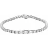 Diamond2deal 14k Gold 4 5/8 Ctw Lab-grown Diamond Line Bracelet 7" In White