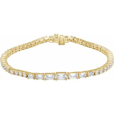 Diamond2deal 14k Gold 4 5/8 Ctw Lab-grown Diamond Line Bracelet 7" In Yellow