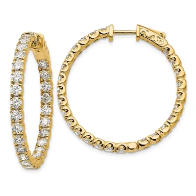 Diamond2deal 14k Gold 4 7/8 Ct Lab Grown Diamond Patented Safety Clasp In And Out Hoop Earrings Vs Clarity, D-e C In White