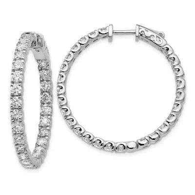 Diamond2deal 14k Gold 4 7/8 Ct Lab Grown Diamond Patented Safety Clasp In And Out Hoop Earrings Vs Clarity, D-e C In Yellow