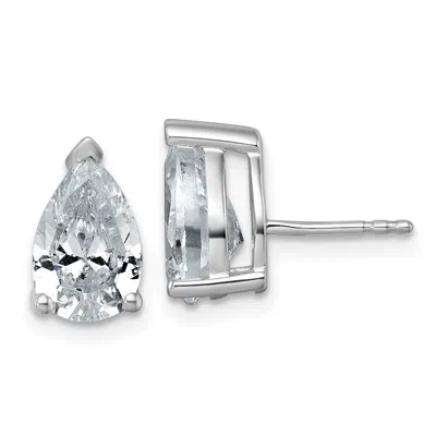 Diamond2deal 14k Gold 4 Ct Pear Lab Grown Diamond Stud Earrings Vs Clarity, G-h Color In Yellow