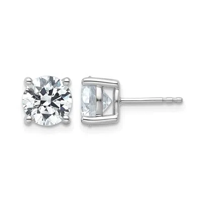 Diamond2deal 14k Gold 4 Ctw Lab Grown Diamond Stud Earrings In Silver