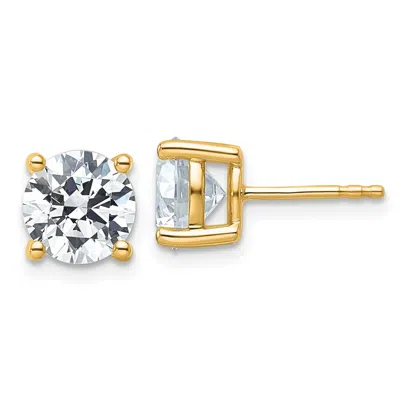 Diamond2deal 14k Gold 4 Ctw Lab Grown Diamond Stud Earrings In Yellow