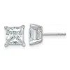 Diamond2deal 14k Gold 4 Ctw Princess Lab Grown Diamond Stud Earrings In White